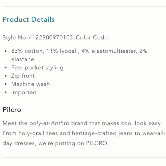 Anthropologie Pilcro Women’s The Yaya Mid-Rise Crop Jeans Size 31 - Picture 11 of 11